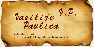 Vasilije Pavlica vizit kartica